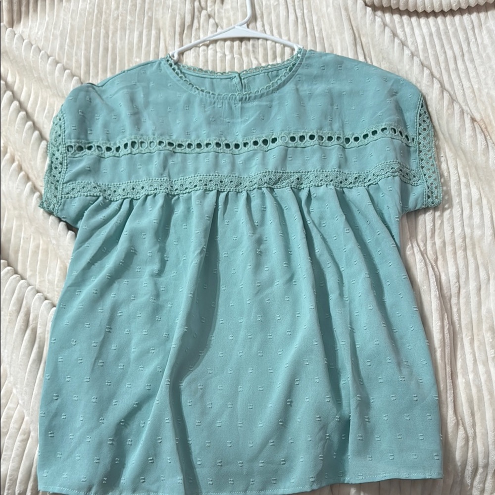 Light Blue Eyelet Top